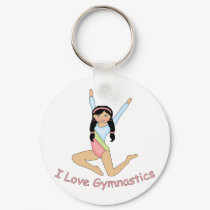 I Love Gymnastics Black Hair keychains by pacificsportsgifts I Love Gymnastics Black Hair keychains