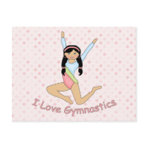 I Love Gymnastics Black Hair postcards by pacificsportsgifts I Love Gymnastics Black Hair postcards