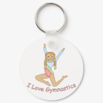 I Love Gymnastics Blonde keychains by pacificsportsgifts I Love Gymnastics Blonde keychains