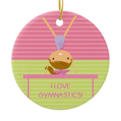 I LOVE GYMNASTICS Christmas Ornament