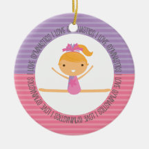 I LOVE GYMNASTICS Christmas Ornament