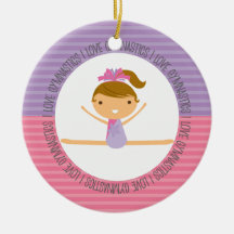 I LOVE GYMNASTICS Christmas Ornament
