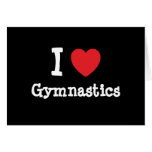 I love Gymnastics heart custom personalized Cards