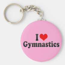 I Love Gymnastics Key Chain