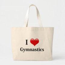 I Love Gymnastics Tote Bags