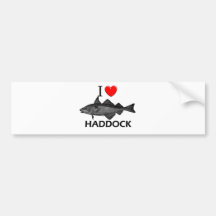 I Love Haddock Bumper Sticker