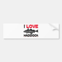 I Love Haddock Bumper Sticker