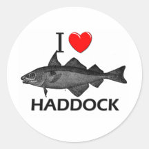 I Love Haddock Stickers