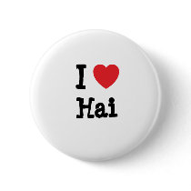 I love Hai heart custom personalized buttons