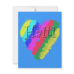 I Love Haiti, Children's Pastel Chalk Heart Custom Invitation