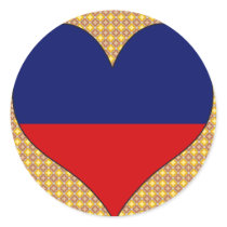 I Love Haiti Round Stickers