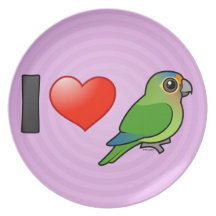 I Love Half Moon Conures Plates