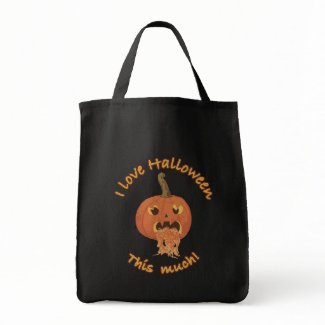 I love Halloween this much! Canvas Bags