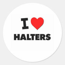 I Love Halters Stickers