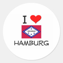 I Love HAMBURG Arkansas Round Stickers
