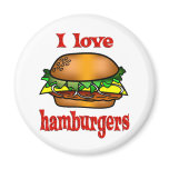 I Love Hamburgers Fridge Magnets