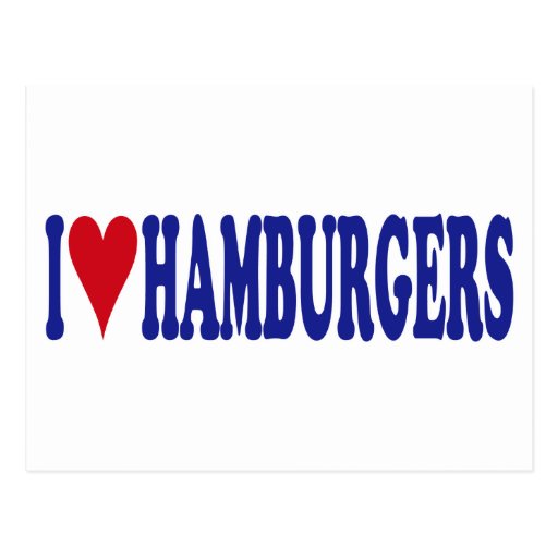 I Love Hamburgers Post Card