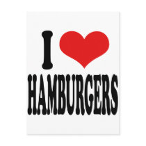I Love Hamburgers postcards