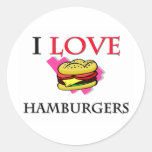 I Love Hamburgers Stickers