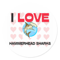 I Love Hammerhead Sharks stickers