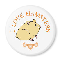 I Love Hamsters Refrigerator Magnet