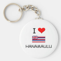 I Love HANAMAULU Hawaii Key Chain