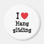 I love Hang gliding heart custom personalized Magnets