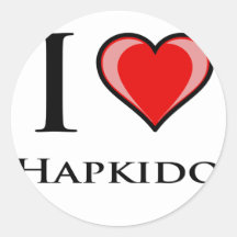 I Love Hapkido Round Sticker