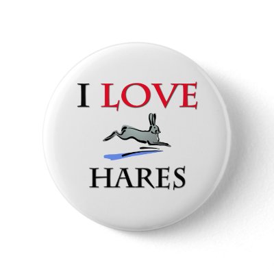 I Love Hares Pin by tshirtshirts