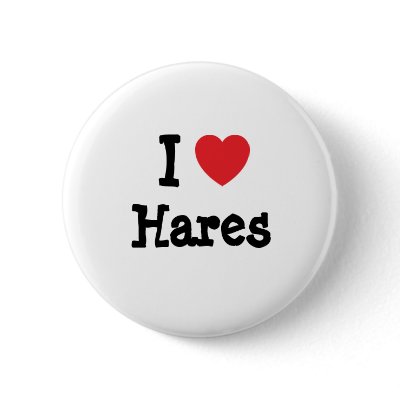 I love Hares heart custom personalized Pin by funnycustomtshirts