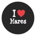I love Hares heart custom personalized stickers by funnycustomtshirts I love Hares heart custom personalized stickers