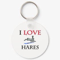 I Love Hares keychains