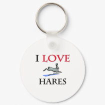 I Love Hares keychains