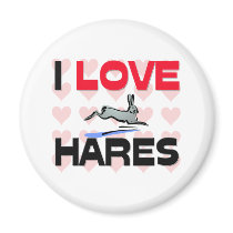 I Love Hares magnets by AnimalShirts I Love Hares magnets