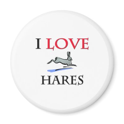 I Love Hares Fridge Magnet by tshirtshirts