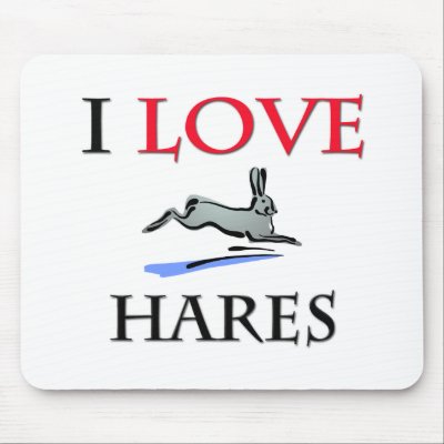 I Love Hares Mouse Mat by tshirtshirts