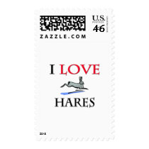 I Love Hares postage
