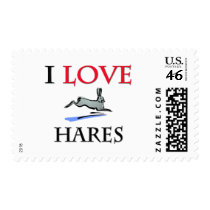 I Love Hares postage