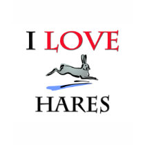 I Love Hares t-shirts