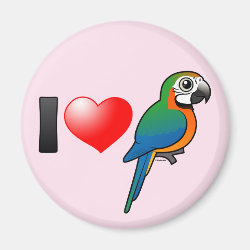 I Love Harlequin Macaws Round Magnet