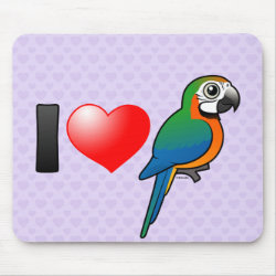I Love Harlequin Macaws Mousepad