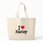 I love Harley heart custom personalized Tote Bags