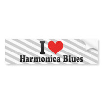I Love Harmonica Blues Bumper Sticker