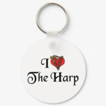 I Love Harp Keychain by MyLoveStore I Love Harp Keychain