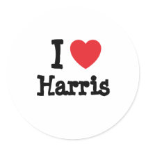 I love Harris heart custom personalized stickers