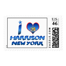I love Harrison, New York Postage Stamps