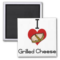 I love-hate grilled cheese fridge magnets