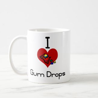 I love-hate gum drops mug