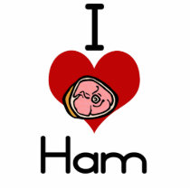 I love-hate ham photo sculptures