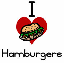 I love-hate hamburger photo sculptures